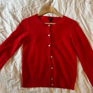 Jcrewcuts cashmere cardigan with pearl buttons